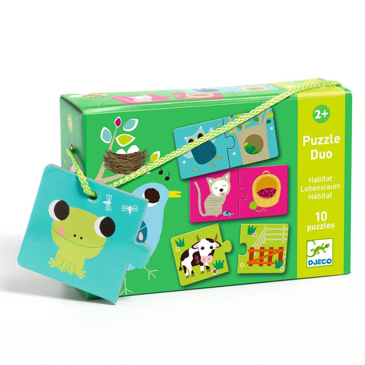 Duo Puzzle-Box Tiere - Wo wohne Ich?