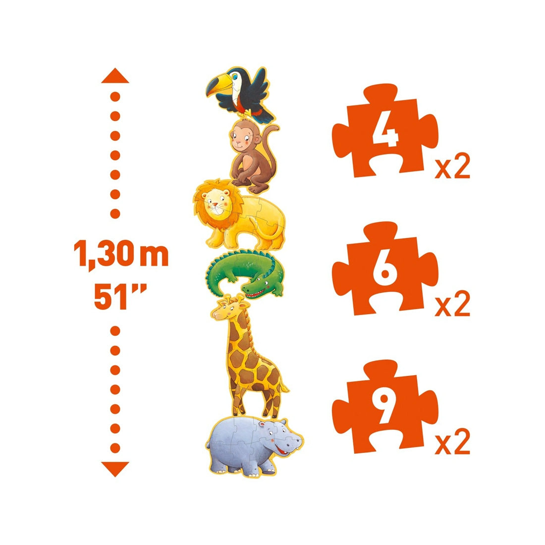 Riesenpuzzle: Dschungeltiere