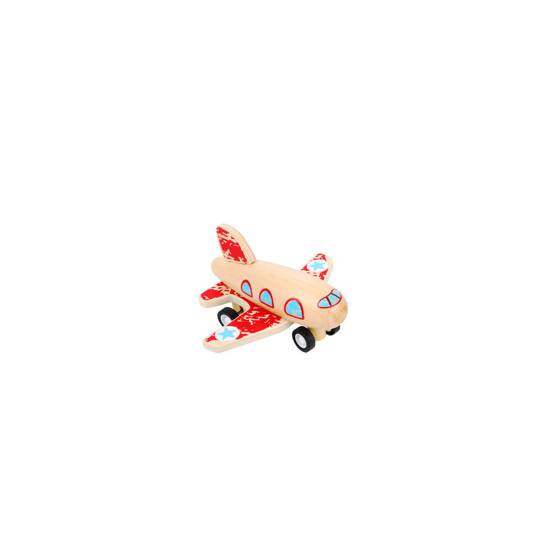 Flugzeug aus Holz, rot