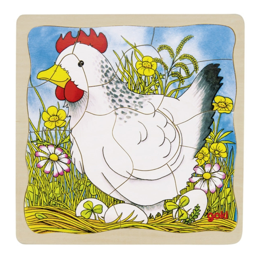 Schichtenpuzzle - Das Huhn