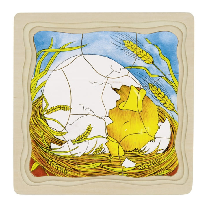 Schichtenpuzzle - Das Huhn