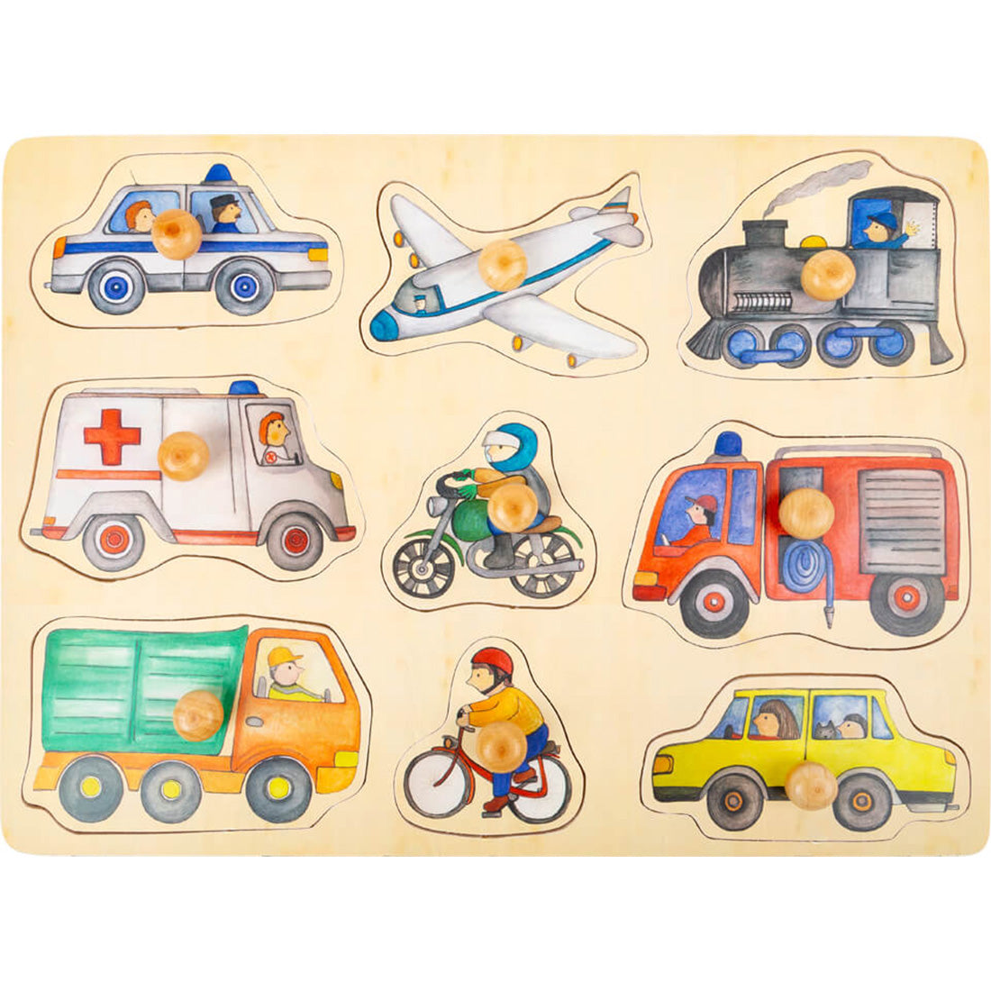 Steck- und Setzpuzzle Fahrzeuge