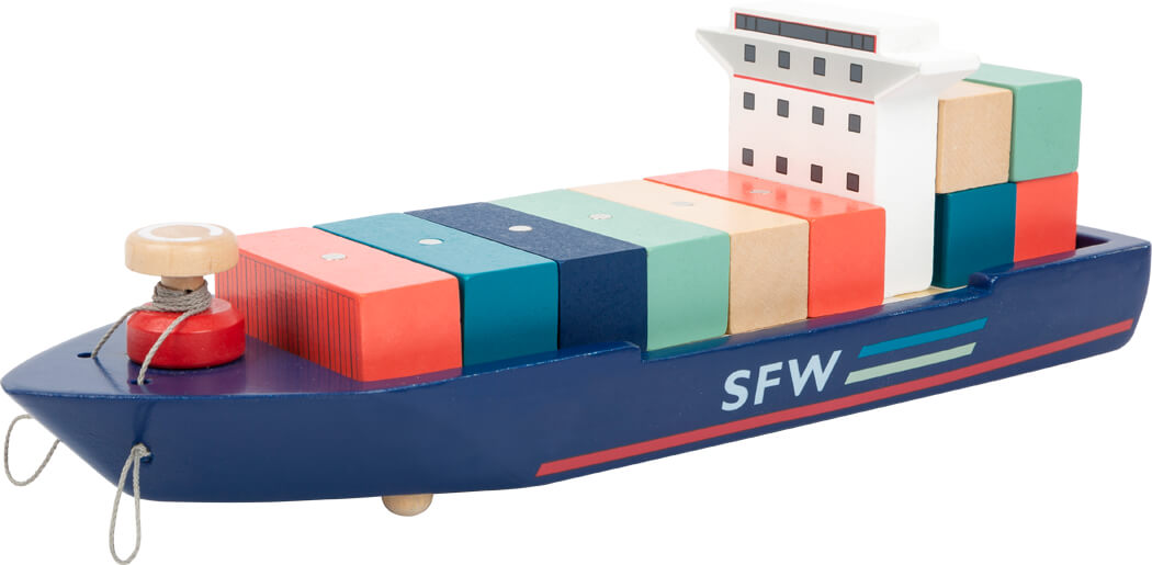 Hafenset mit Container und Containerschiff von Spielspecht