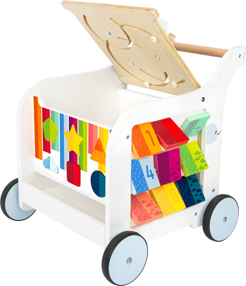 Lauflernwagen Regenbogen aufgeklappt von Spielspecht
