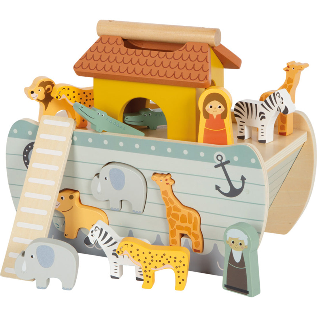 Steckspiel „Arche Noah Safari“ – Holzpuzzle für Motorik & Tierwelt-Spiel