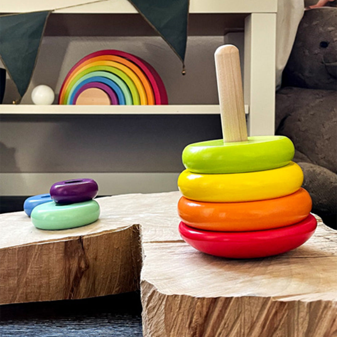 Stapelturm Regenbogen – Klassiker für kreatives Bauen & Spielen
