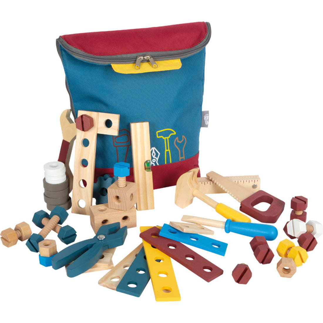 Werkzeugrucksack „Workshop“ – Holz-Werkzeugset im Kinderrucksack