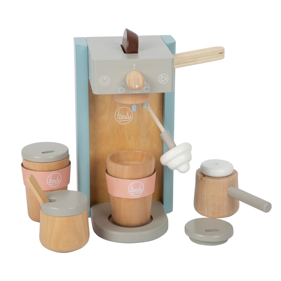 Kaffeemaschinen-Set „Tasty“ – Holz-Kaffeemaschine für die Kinderküche