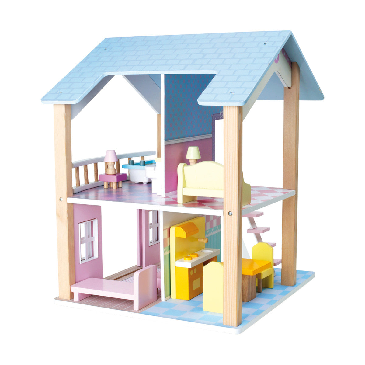 Puppenhaus "Pastell" mit 2 Etagen