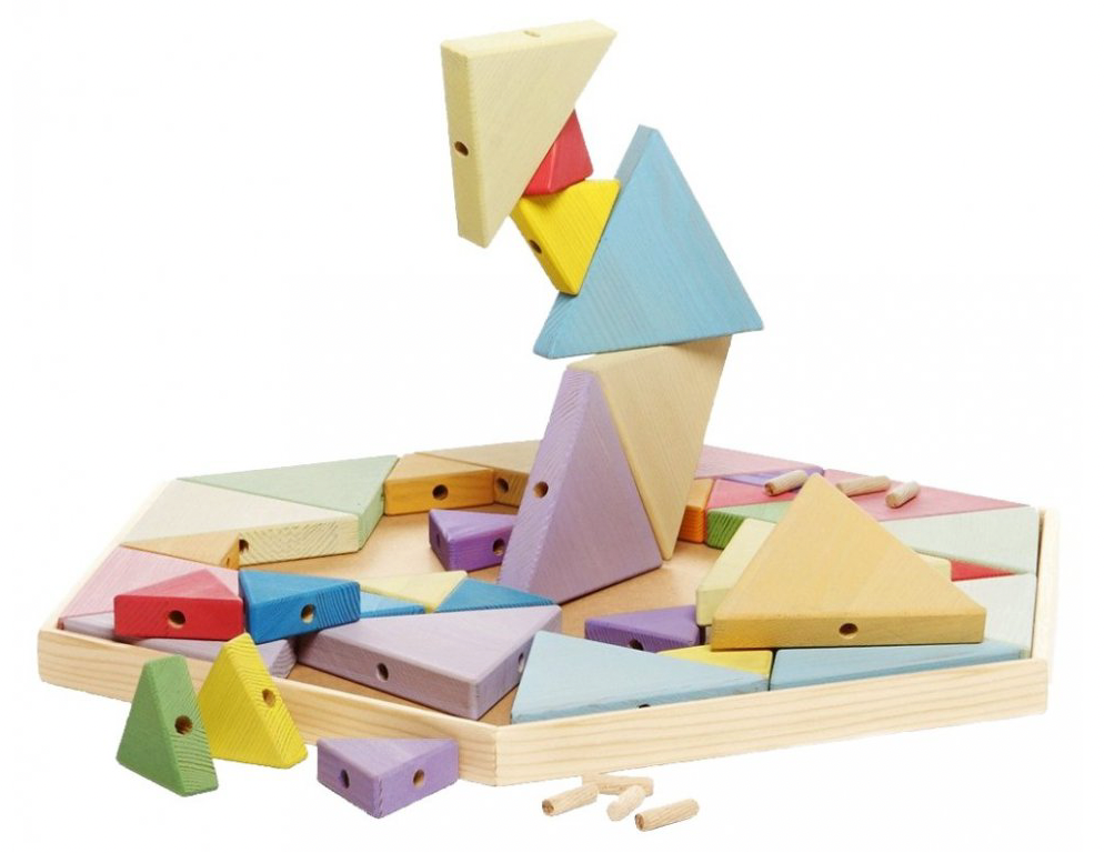 Großes Bau- und Legespiel "Hexitri" aus Holz