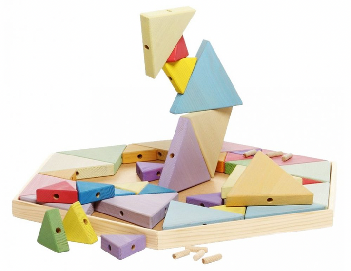 Großes Bau- und Legespiel "Hexitri" aus Holz