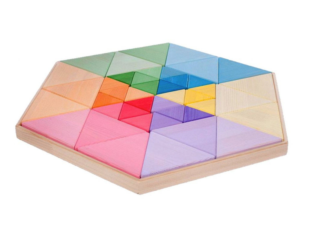 Großes Bau- und Legespiel "Hexitri" aus Holz