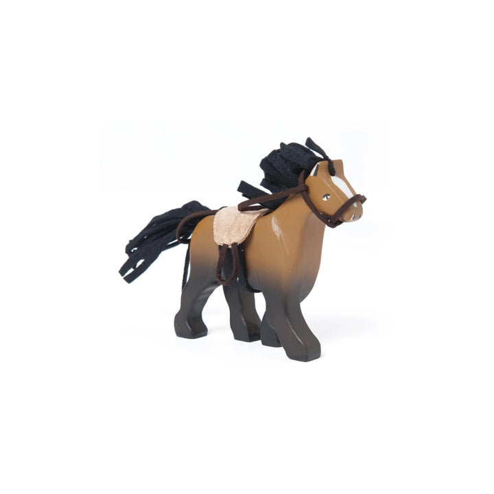 Braunes Reitpferd aus Holz