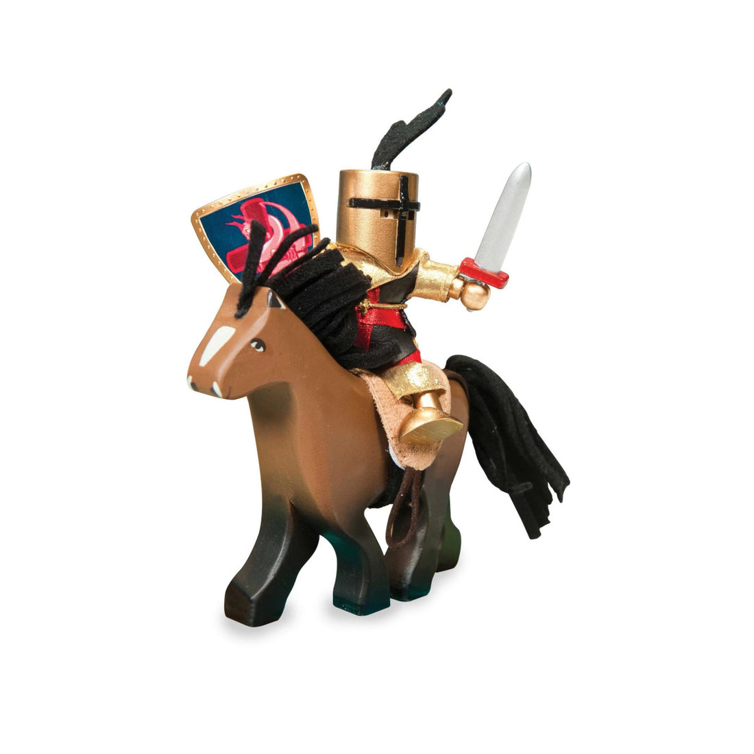 Braunes Reitpferd aus Holz