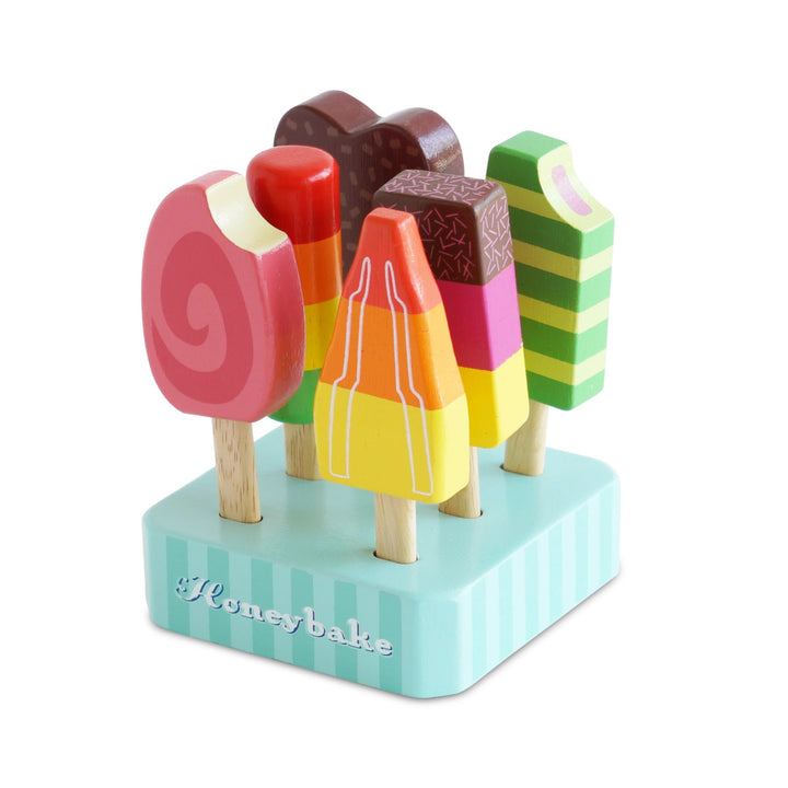 Eislutscher und Eis am Stiel aus Holz