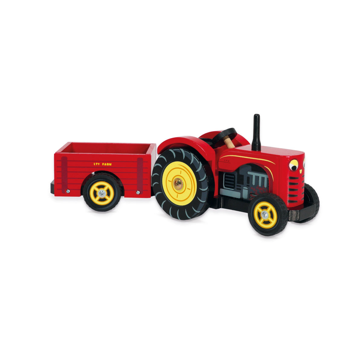 Roter Holztraktor